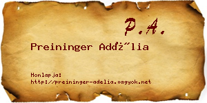 Preininger Adélia névjegykártya
